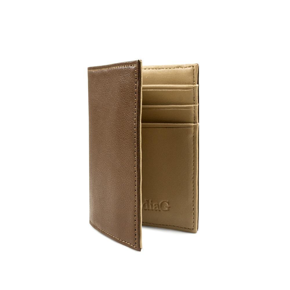 ClaudiaG Wallet Micro Leather Wallet- Chocolate/Tan