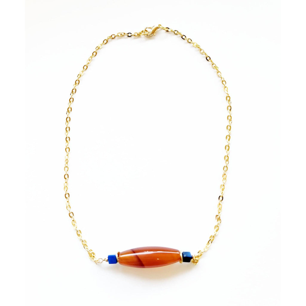 MINU Jewels Necklace Women's Baroni Necklace in Orange Agate & Lapis  | MINU