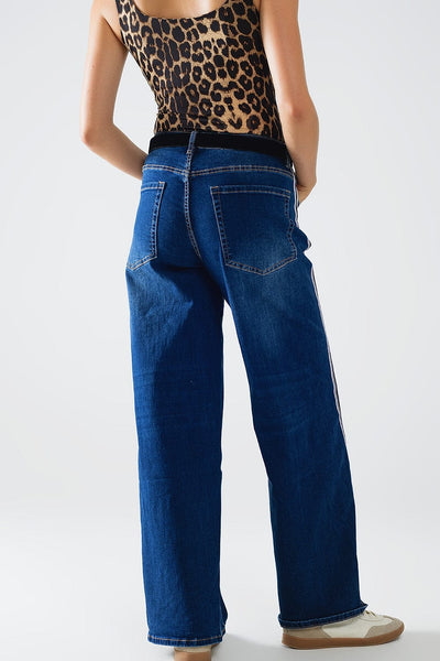 Baggy jeans / relaxed fit / mid rise / wide leg - blue | s