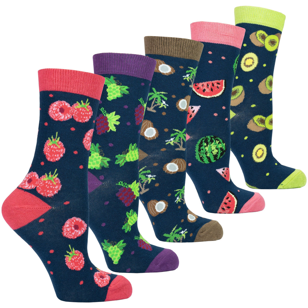 Socks n Socks Women's Fashion - Women's Intimates and Loungewear - Women's Socks & Hosiery - Socks Women's Delightful Fruits Socks Set