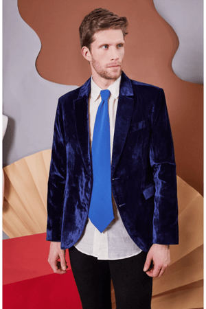 Lavanya Coodly Men's Fashion - Men's Clothing - Suits & Blazers - Blazers Lavanya Coodly Men's Silk Velvet Grayson Blazer in Midnight Blue or Black