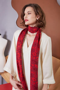 Lavanya Coodly Scarves Default Title / Red Lavanya Coodly Aimee Red Silk Chiffon Scarf
