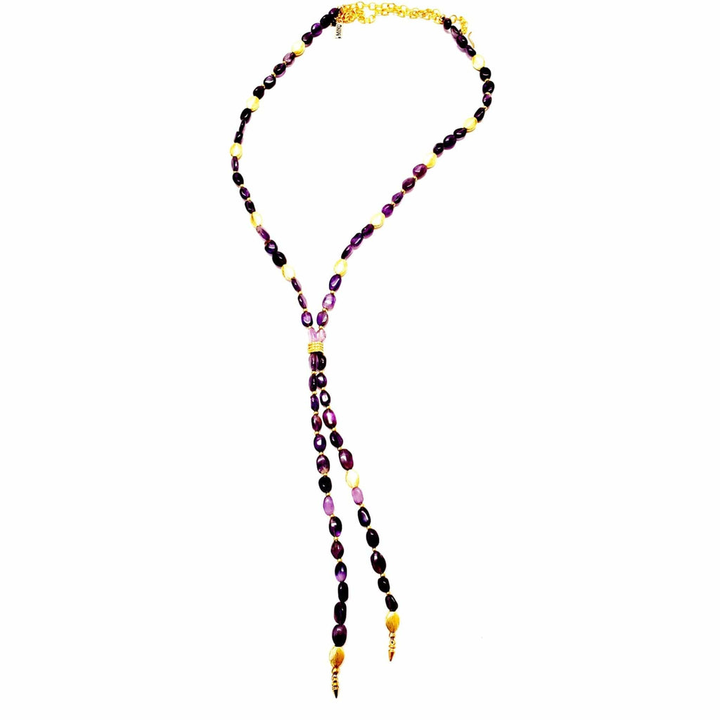 MINU Jewels Necklace Women's Amethyst & Gold Plated Accents Viola 36" Necklace | MINU