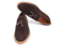 PAUL PARKMAN Paul Parkman Men's Tassel Loafer Brown Suede Shoes (ID#087-BRW)
