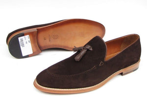 PAUL PARKMAN Paul Parkman Men's Tassel Loafer Brown Suede Shoes (ID#087-BRW)