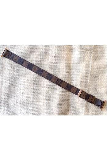 Repurposed Gifts Women - Accessories - Watches 44mm/45mm / Silver / Brown Apple Watch Band Damier LV Monogram Double Loop