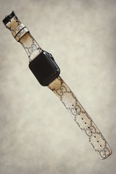 Apple Watch Band Repurposed Classic LV Monogram, Black / 40mm/41mm / Rose Gold