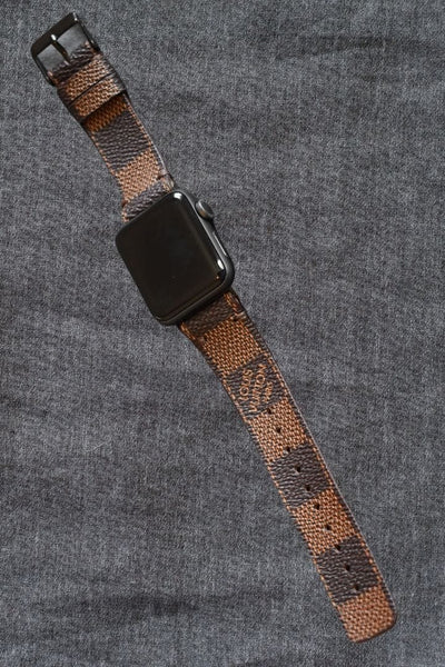 Apple Watch Band Repurposed Classic LV Monogram Damier Azur, 44mm/45mm / Black