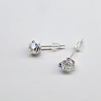 Alexa Martha Designs 6mm Silver Crystal Spiral Studded Earrings