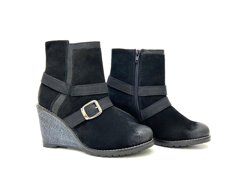 Chunky High Wedge Heel Bootie