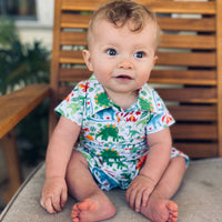 AnnLoren Dinosaur Spring Collar Baby Boys Romper Toddler Jumpsuit Sizes 3M - 24M