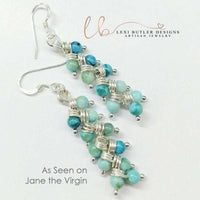 As Seen On TV Jane The Virgin Sterling Silver Turquoise Wire Wrapped Earrings - Earrings - Alexa Martha Designs   