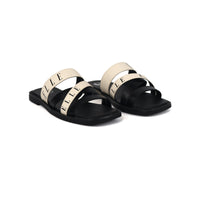 Oceana Comfy Fit Classic Faux Leather Sandal in Black
