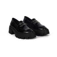 Clara Comfy Fit Classic Faux Leather Loafer in Black