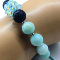 Glamorous Mint Green Amazonite Gemstone Crystal Lava Rock Bracelet - Bracelet - Alexa Martha Designs   