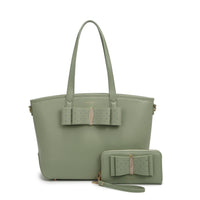 Ribbon Festive Tote Handbag with Rhinestones - Colors Available  | BI