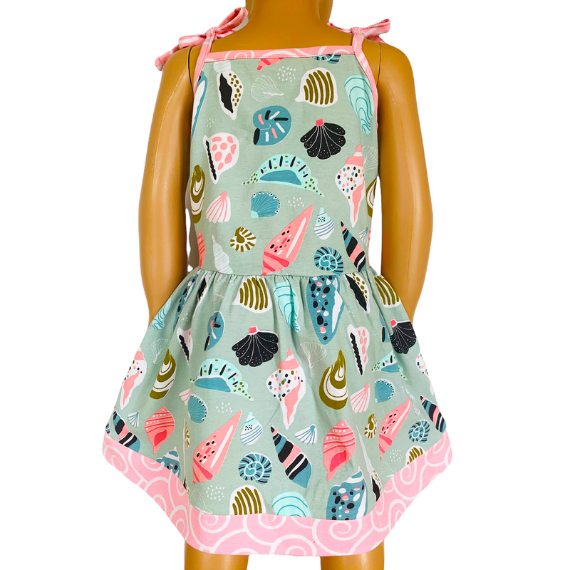 AnnLoren Little & Big Girls Seashells Spaghetti Straps Cotton Knit Summer Beach Dress