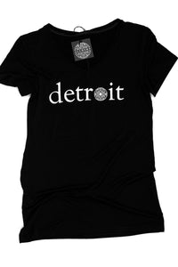 Alchemy Detroit Women's Tees & Tanks BLACK / XS/S Alchemy Detroit The Detroit Short Sleeve Relaxed V-Neck Unisex Tee