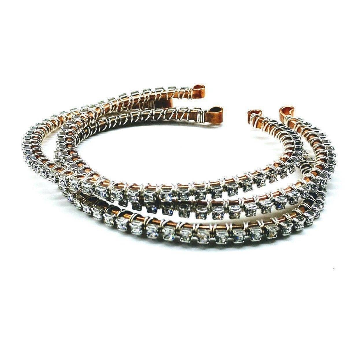 Alexa Martha Designs Bangles /Bracelets 2 Bangles Catch-Free Crystal Rhinestone Tennis Bracelet Bangle