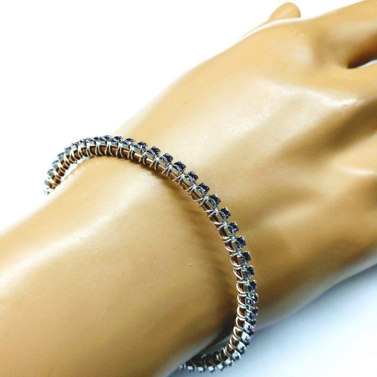 Alexa Martha Designs Bangles /Bracelets Wire Wrapped Amethyst Crystal Tennis Bracelet Bangle