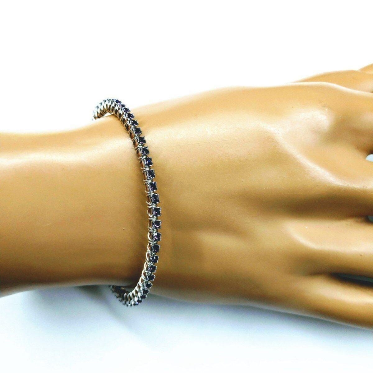 Alexa Martha Designs Bangles /Bracelets Wire Wrapped Amethyst Crystal Tennis Bracelet Bangle