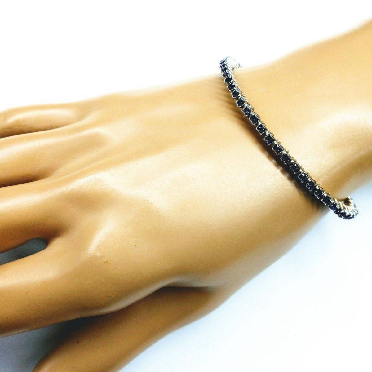 Alexa Martha Designs Bangles /Bracelets Wire Wrapped Amethyst Crystal Tennis Bracelet Bangle