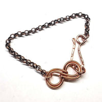 Alexa Martha Designs Bracelet 7 inch wrist = 7.5 inches Copper Double Infinity Chain Bracelet For Him and Her