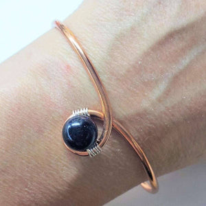 Alexa Martha Designs Bracelet 7 inch wrist Alexa Martha Designs Handmade Copper Silver Ribbon Child Abuse Awareness Teardrop Bangle