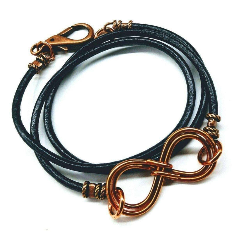 Alexa Martha Designs Bracelet Alexa Martha Designs Copper Double Infinity Gender Neutral Leather Wrap Bracelet