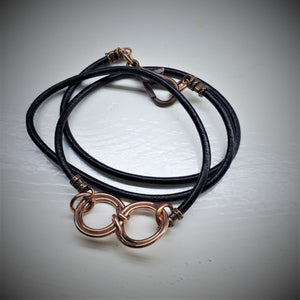 Alexa Martha Designs Bracelet Alexa Martha Designs Copper Double Infinity Gender Neutral Leather Wrap Bracelet