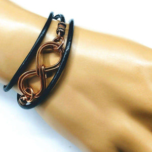 Alexa Martha Designs Bracelet Alexa Martha Designs Copper Double Infinity Gender Neutral Leather Wrap Bracelet