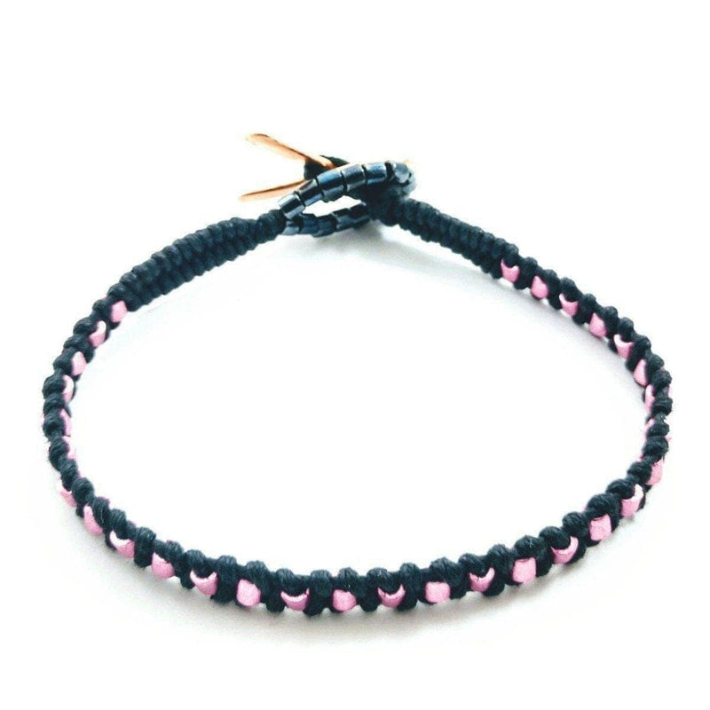 Alexa Martha Designs Bracelet Alexa Martha Designs Copper Pink and Black Breast Cancer Ribbon Bracelet