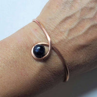 Alexa Martha Designs Bracelet Alexa Martha Designs Handmade Copper Ribbon Child Abuse Awareness Teardrop Bangle