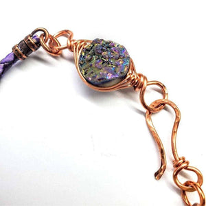 Alexa Martha Designs Bracelet Alexa Martha Designs Herringbone Wire Wrapped Rainbow Druzy Bracelet