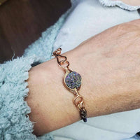 Alexa Martha Designs Bracelet Alexa Martha Designs Herringbone Wire Wrapped Rainbow Druzy Bracelet