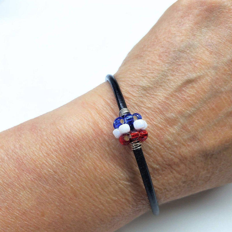 Alexa Martha Designs Bracelet Alexa Martha Designs Him Or Her 4Th Of July Beaded Leather Bracelet