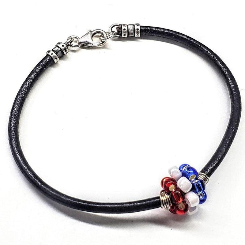 Alexa Martha Designs Bracelet Alexa Martha Designs Him Or Her 4Th Of July Beaded Leather Bracelet