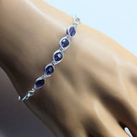 Alexa Martha Designs Bracelet Alexa Martha Designs Silver Swarovski Crystal Bar Bangle Bracelet