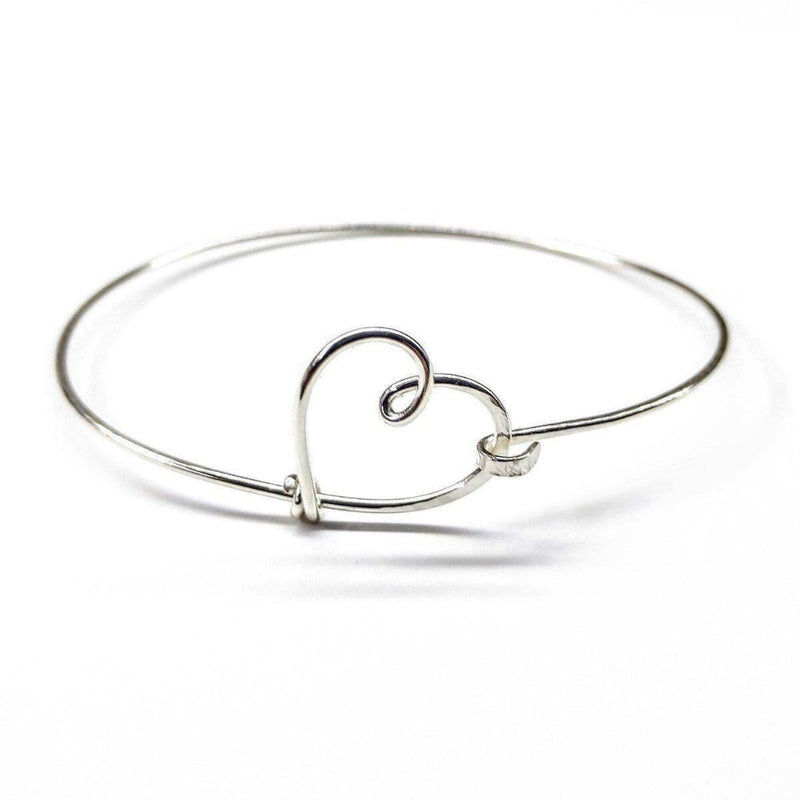 Alexa Martha Designs Bracelet Alexa Martha Designs Wire Wrapped Heart Bangle in Sterling Silver