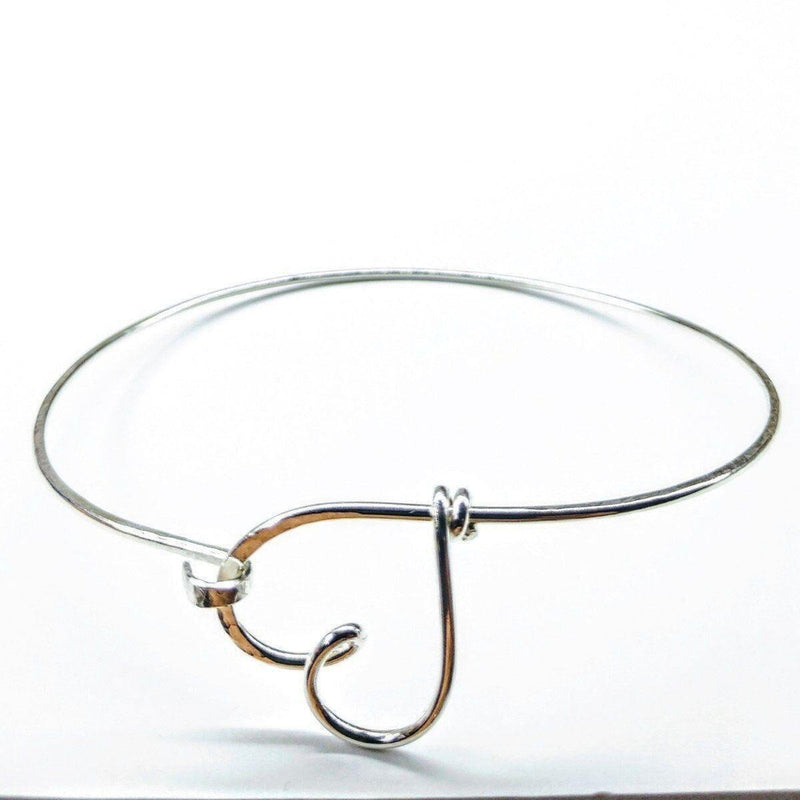 Alexa Martha Designs Bracelet Alexa Martha Designs Wire Wrapped Heart Bangle in Sterling Silver