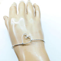 Alexa Martha Designs Bracelet Alexa Martha Designs Wire Wrapped Heart Bangle in Sterling Silver