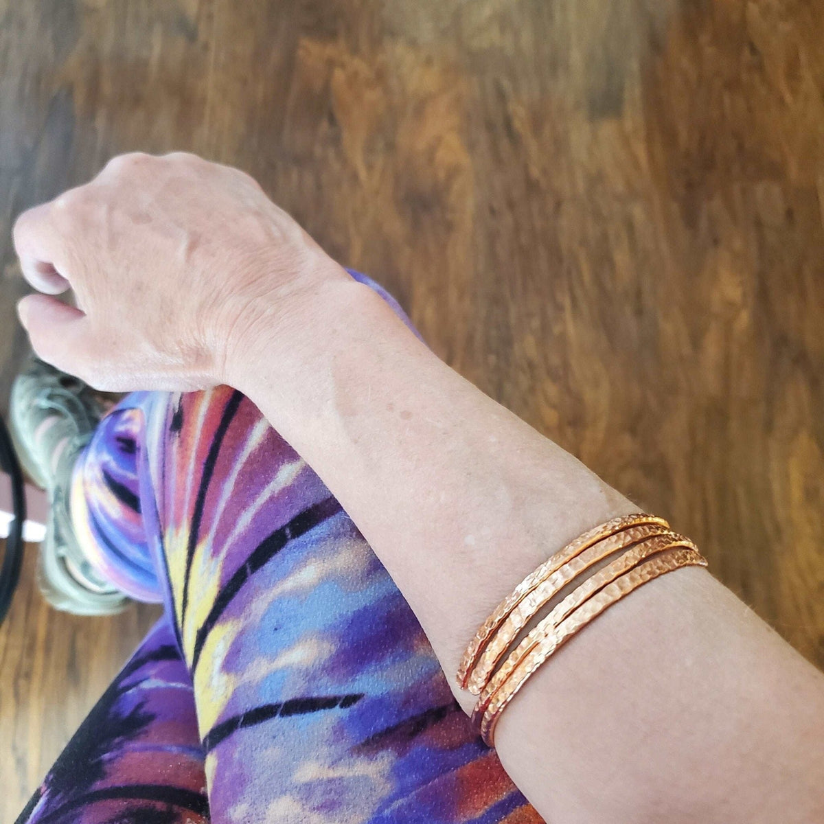 Alexa Martha Designs Bracelet/Bangle 2 Piece Handmade Interlocking Full Overlap Copper Bangle Set