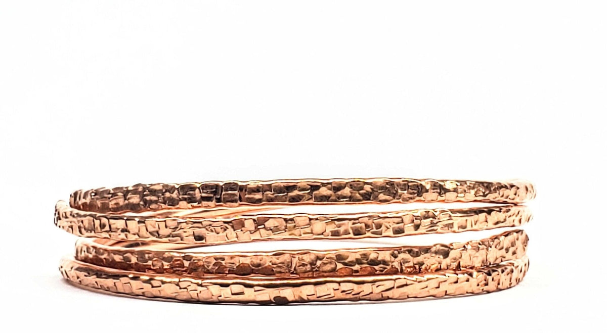 Alexa Martha Designs Bracelet/Bangle 2 Piece Handmade Interlocking Full Overlap Copper Bangle Set