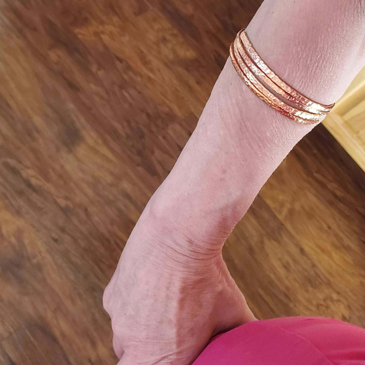 Alexa Martha Designs Bracelet/Bangle 2 Piece Handmade Interlocking Full Overlap Copper Bangle Set