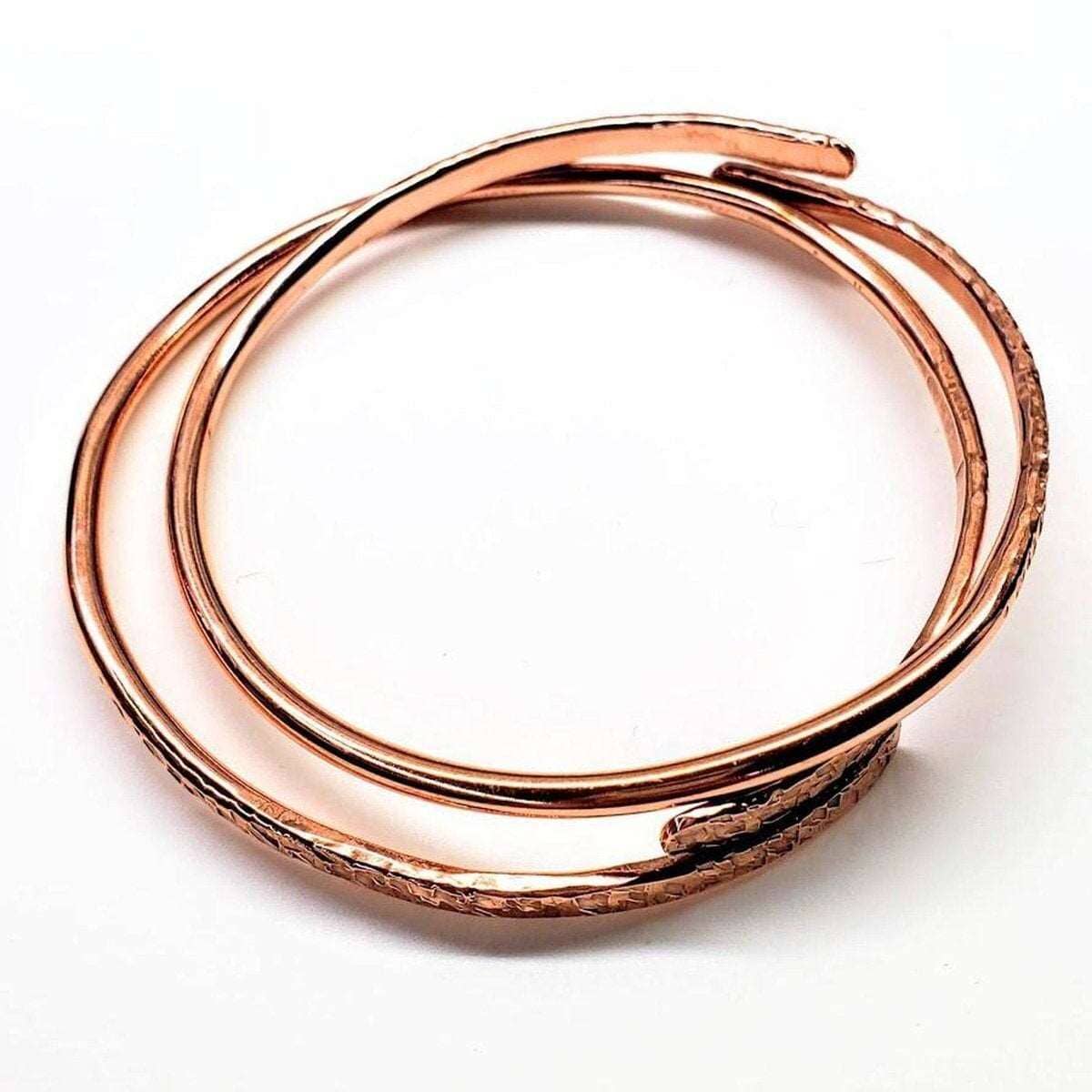 Alexa Martha Designs Bracelet/Bangle Adjustable Hammered Copper Overlap Bangle For Him or Her