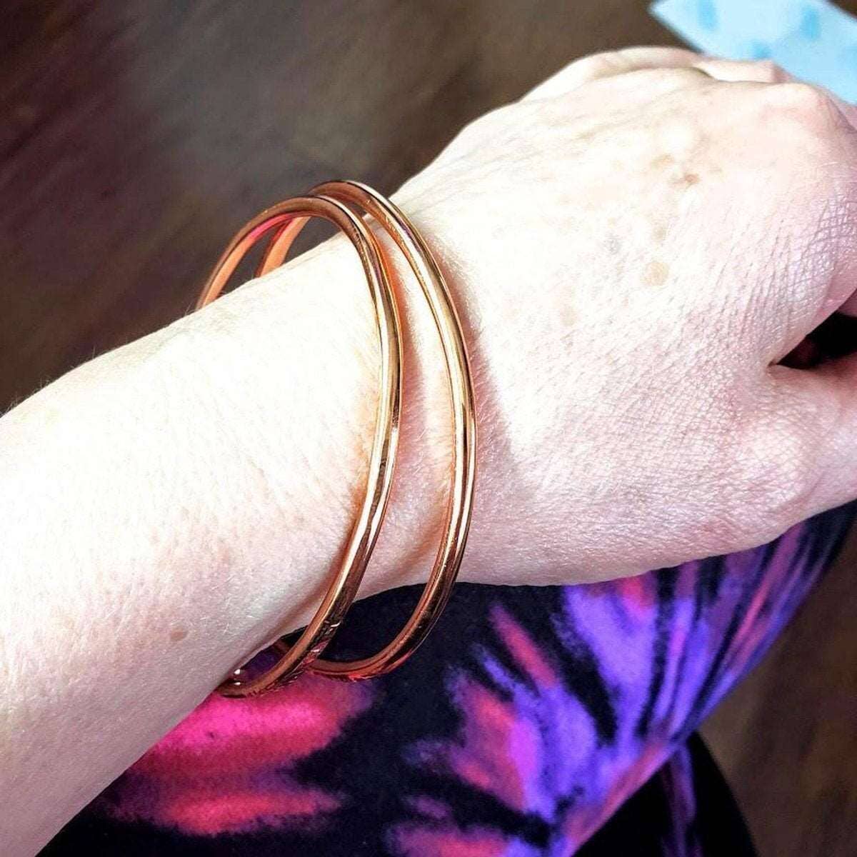 Alexa Martha Designs Bracelet/Bangle Adjustable Hammered Copper Overlap Bangle For Him or Her