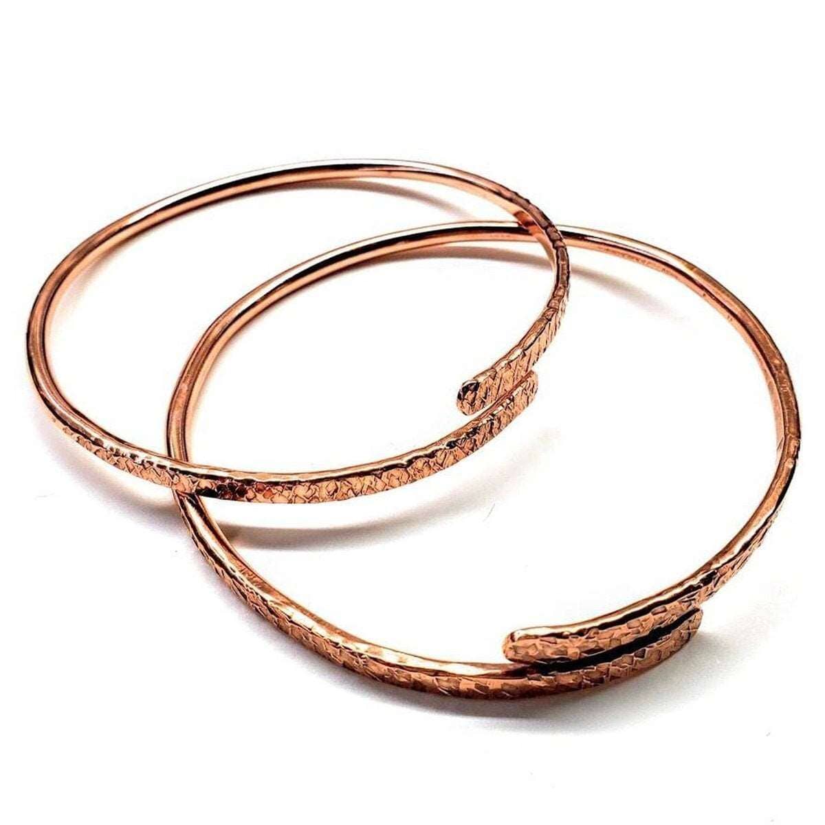 Alexa Martha Designs Bracelet/Bangle Adjustable Hammered Copper Overlap Bangle For Him or Her
