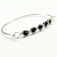 Alexa Martha Designs Bracelet Black Alexa Martha Designs Silver Swarovski Crystal Bar Bangle Bracelet