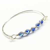 Alexa Martha Designs Bracelet Blue Alexa Martha Designs Silver Swarovski Crystal Bar Bangle Bracelet