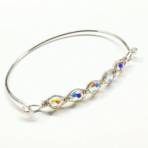 Alexa Martha Designs Bracelet Clear Alexa Martha Designs Silver Swarovski Crystal Bar Bangle Bracelet